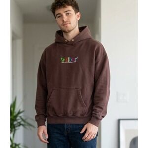 Wilbur Soot OS-1.2 Operating System Brown Hoodie Mens Medium Embroidered Logo